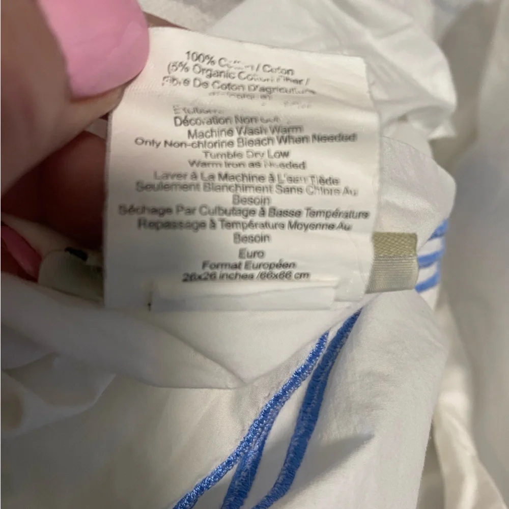 Pottery Barn cotton edge detail euro sham cover
